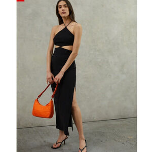 Bec + Bridge Iris Dress Black Halter Maxi Cutout Backless‎ Stretch Women Sz 4
